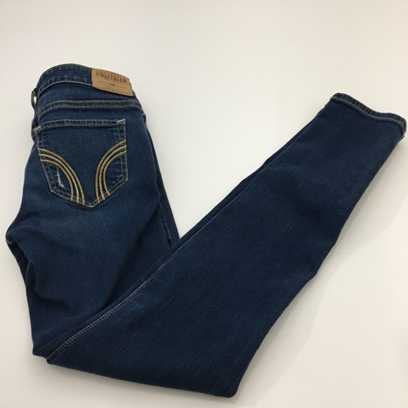 Hollister Dark Wash Fade Distressed Skinny Jeans - Picture 7 of 7